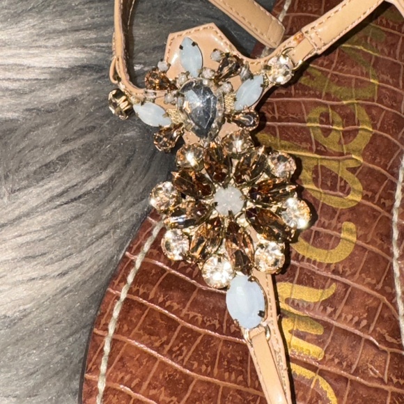 Sam Edelman Grayson Rhinestone Thong Sandals Size 8.5 - Picture 4 of 11